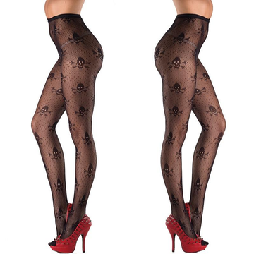 Hot Sexy Stockings with Skull / Womens Hollow Sheer Fishnet Pantyhose - EVE's SECRETS